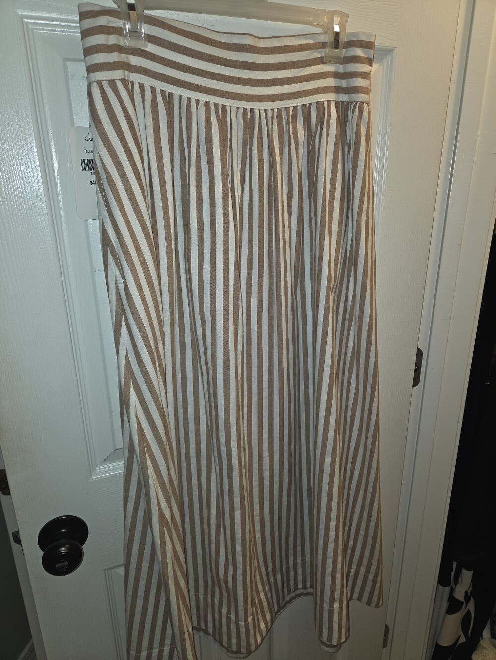 Dress Up- Striped Brown and White Maxi Skirt